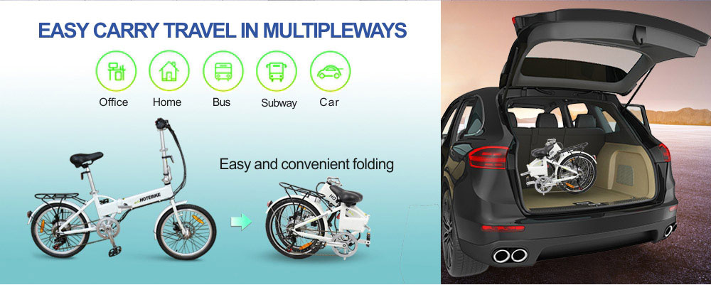 20-Inch Folding Electric Bike – 36V Compact E-Bike with LCD Display, 7-Speed Shimano & Pedal Assist - HOTEBIKE - 3