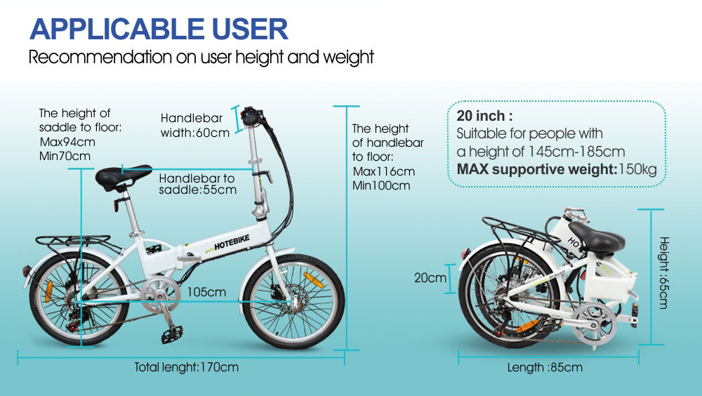 20-Inch Folding Electric Bike – 36V Compact E-Bike with LCD Display, 7-Speed Shimano & Pedal Assist - HOTEBIKE - 11
