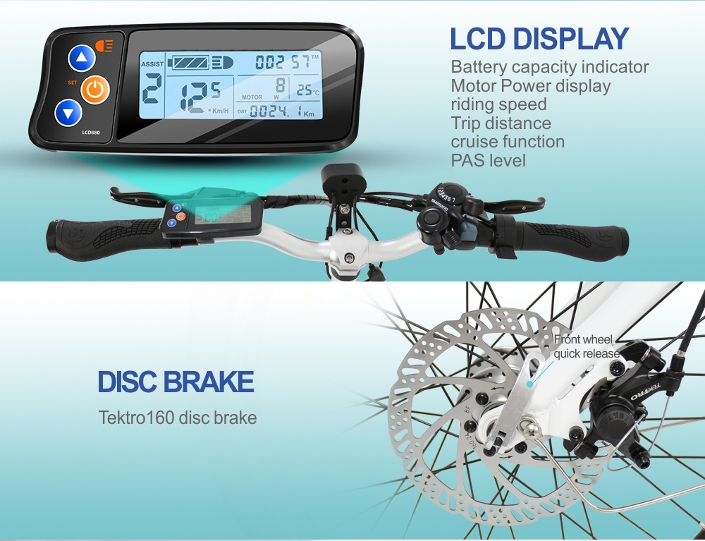 20-Inch Folding Electric Bike – 36V Compact E-Bike with LCD Display, 7-Speed Shimano & Pedal Assist - HOTEBIKE - 10