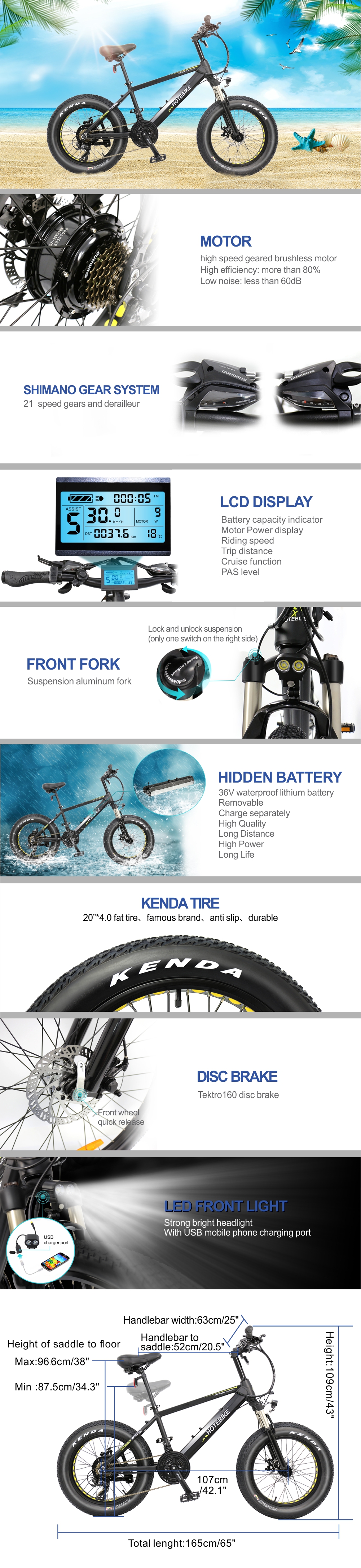 Vélo électrique à pneus larges 20 pouces – Confort et puissance tout-terrain 1 Vélo électrique à pneus larges 20 pouces – Confort et puissance tout-terrain - HOTEBIKE - 1