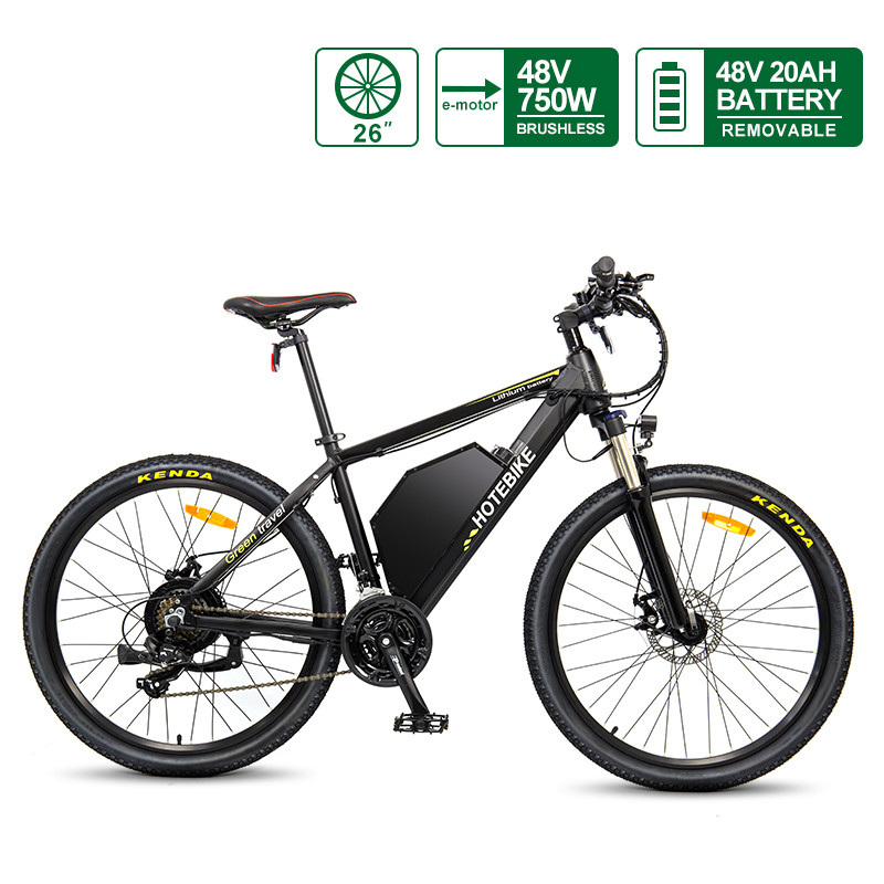 HOTEBIKE A6AH26 Long Range Electric Bike – 48V 20Ah Hidden Battery, 750W Motor, 50-75 Mile Range, 26-Inch Commuter E-Bike with Samsung Cells & LCD Display