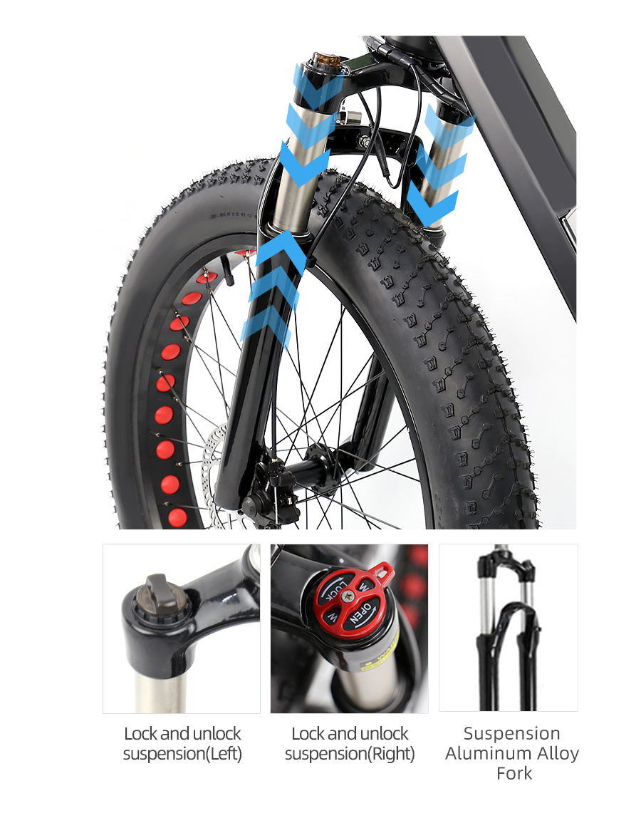 Vélo électrique à pneus larges 26" Beach Cruiser (A6AH26F-48V500W) 7 Vélo électrique à pneus larges 26