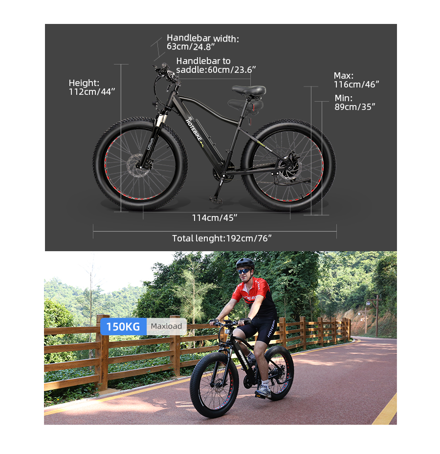 Vélo électrique à pneus larges 26" Beach Cruiser (A6AH26F-48V500W) 14 Vélo électrique à pneus larges 26