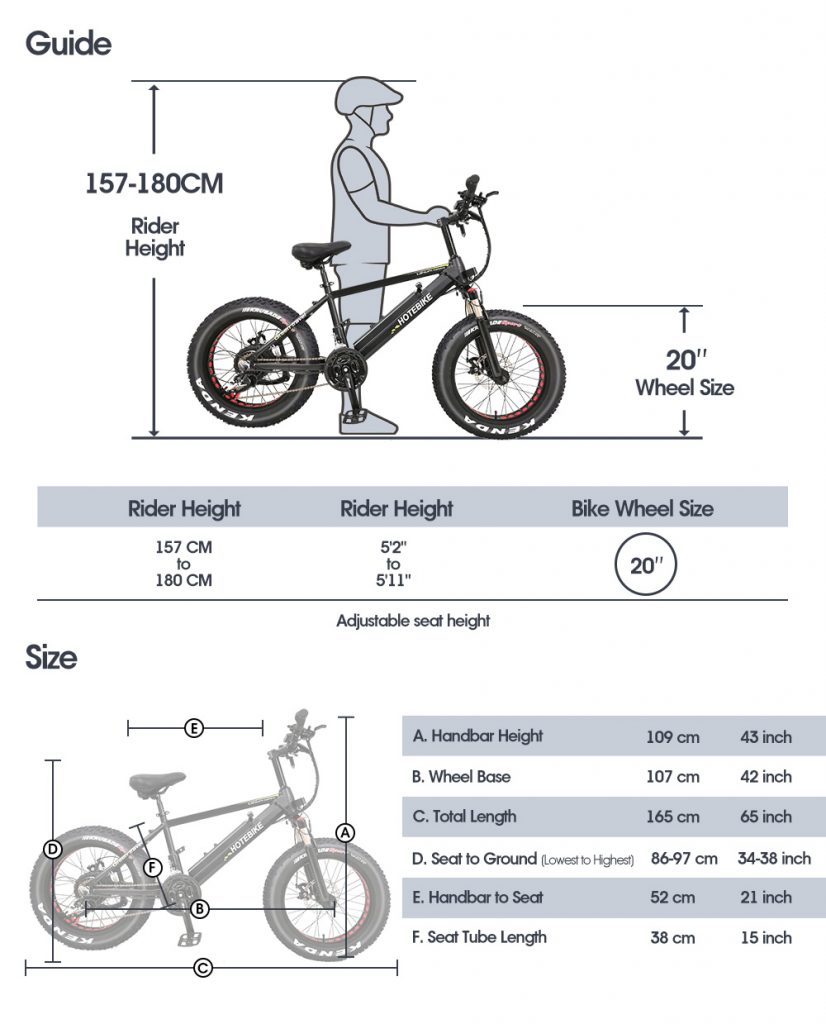 HOTEBIKE A6AH20F 20 Fat Tire Electric Bike – 750W Motor, 48V 13Ah Battery, 25 MPH, Shimano 21-Speed - Fat Tire Electric Bike - 3