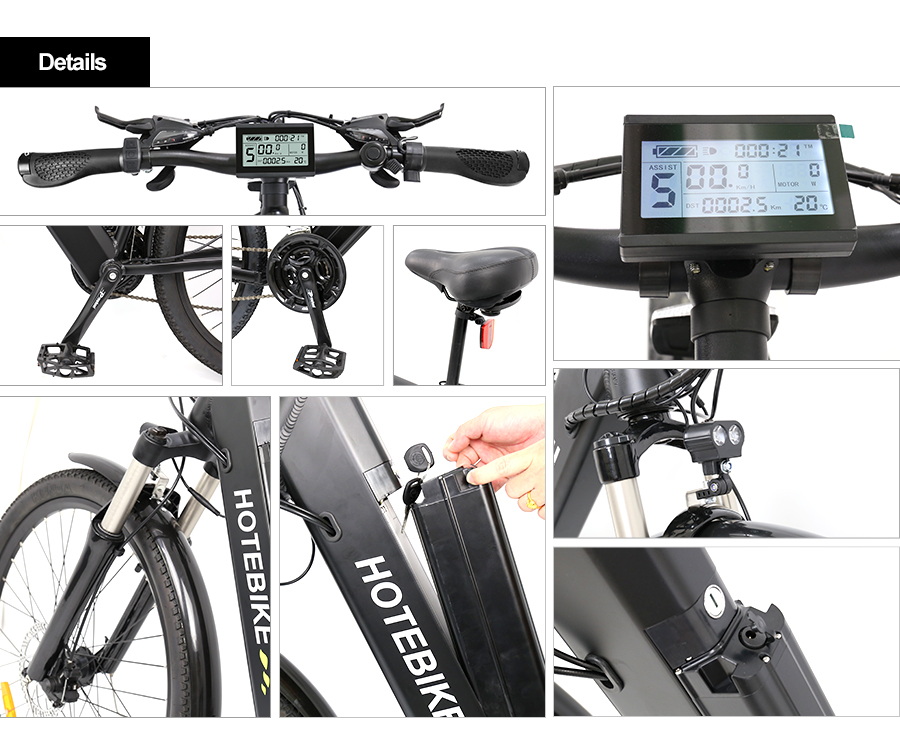 Vélo de ville électrique 48V 500W 26" avec batterie intégrée A5AH26 à vendre 10 Vélo de ville électrique 48V 500W 26