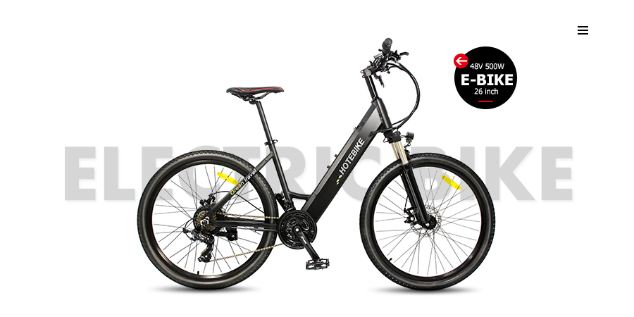 Vélo de ville électrique 48V 500W 26" avec batterie intégrée A5AH26 à vendre 1 Vélo de ville électrique 48V 500W 26