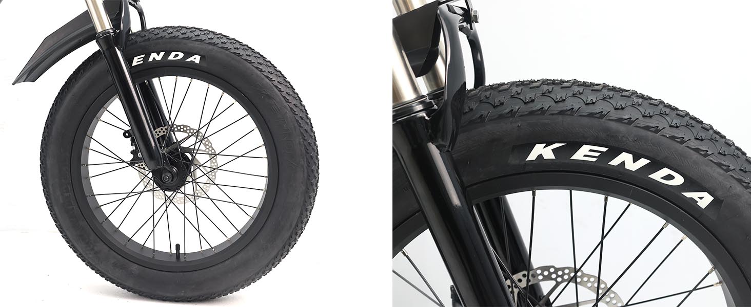 48V 750W Vélo Électrique avec Batterie Amovible – Double Suspension, Pneus 20x4, et Autonomie jusqu'à 60 Miles - Vélo électrique à pneus larges - 3