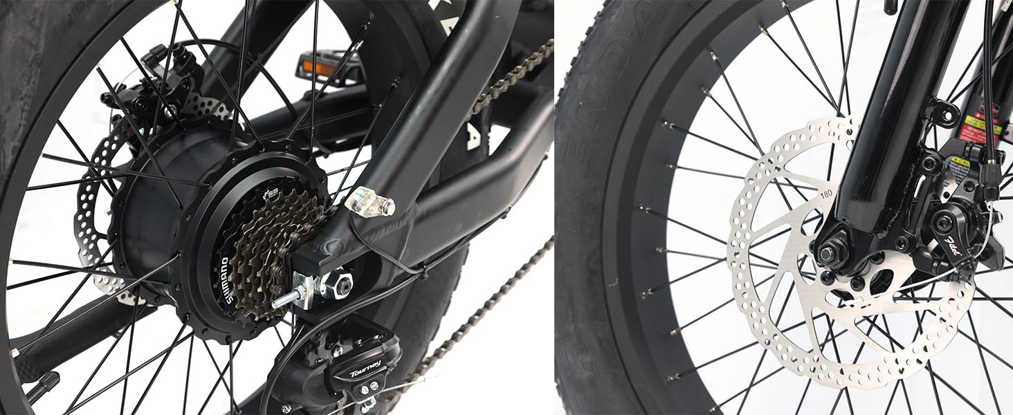 48V 750W Vélo Électrique avec Batterie Amovible – Double Suspension, Pneus 20x4, et Autonomie jusqu'à 60 Miles - Vélo électrique à pneus larges - 7